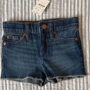 NWT Crewcuts Dark Blue Denim Frayed Hem Shorts Size 3